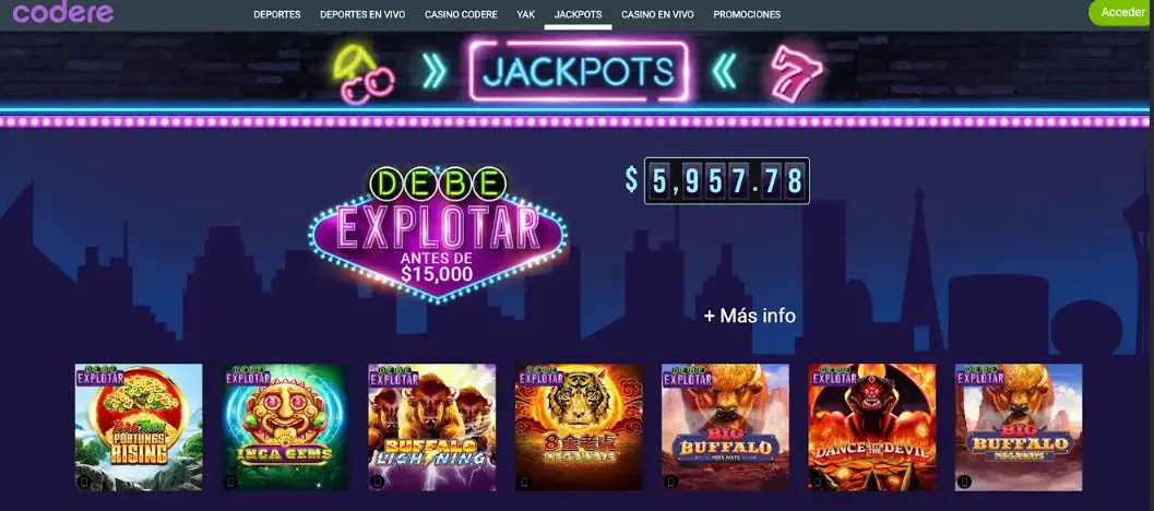 Jackpot juegos Codere