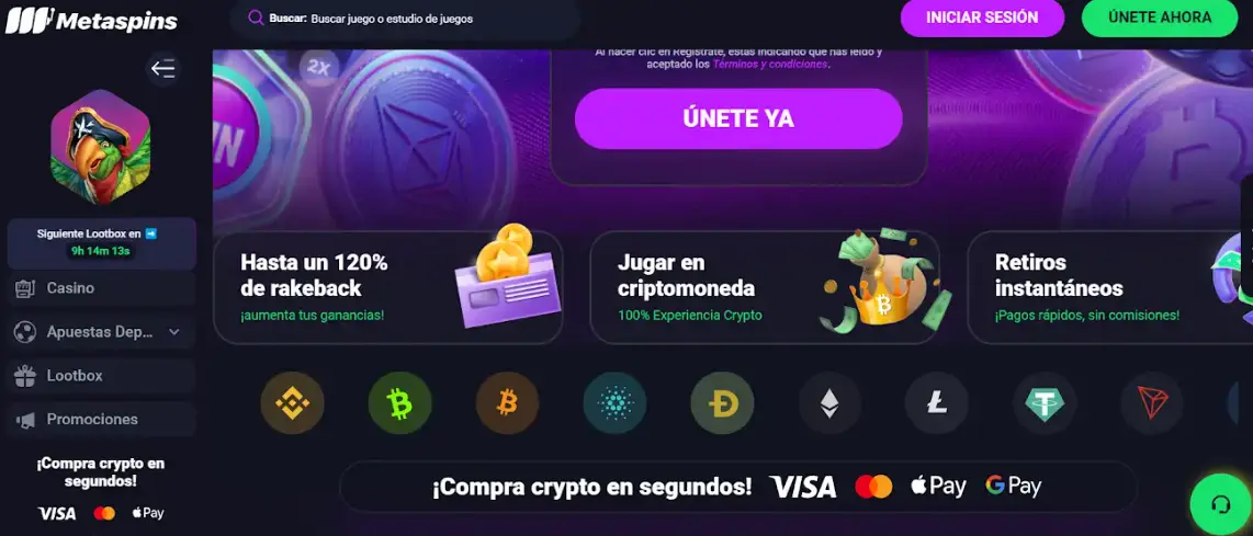 casinos criptomonedas México metaspins