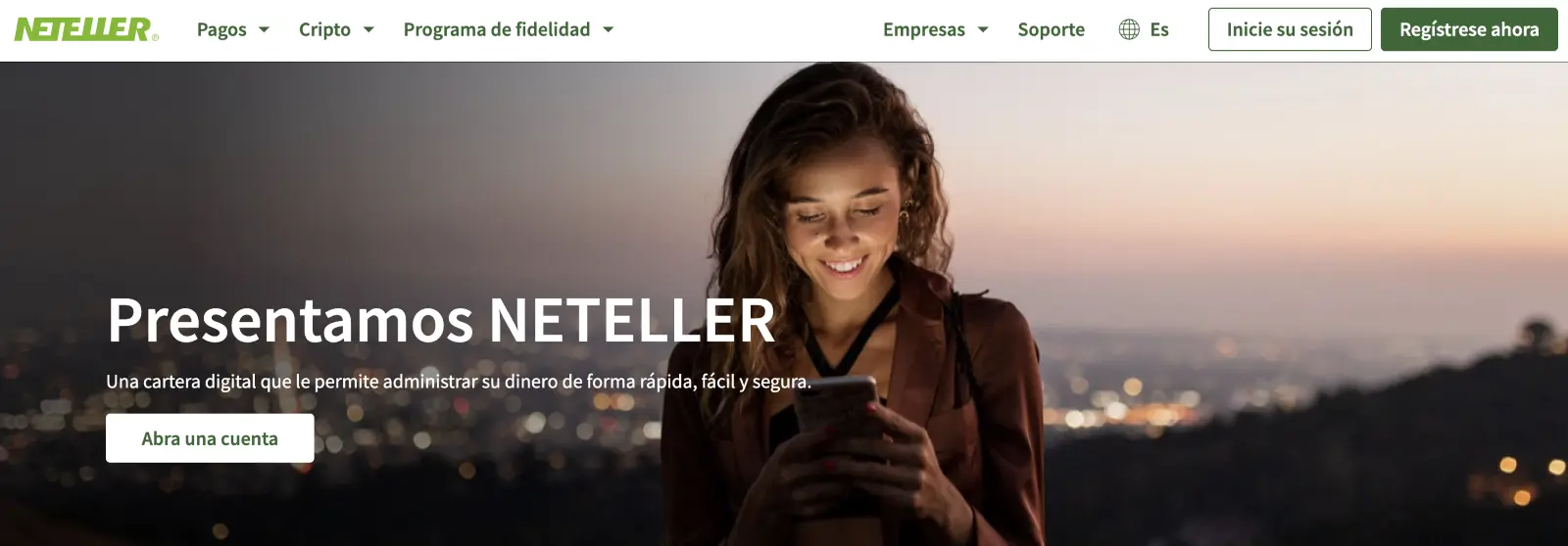 Sitio web oficial de Neteller