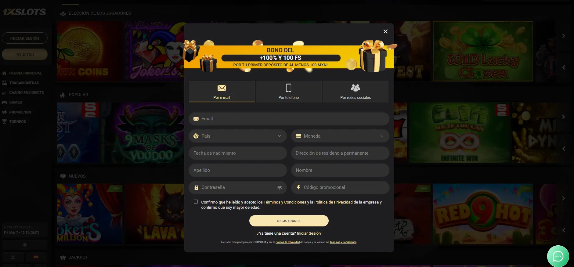 Registro e inicio de sesión en el casino 1xSlots hoy Registro e inicio de sesión en el casino 1xSlots